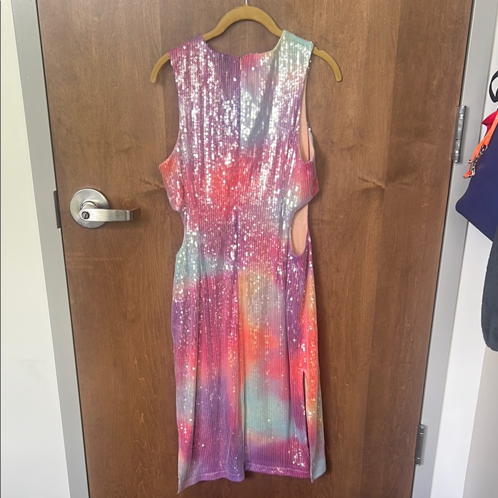 💖 Avec Les Filles Pink Sequin Midi Dress – Size 10 ✨ - Picture 5 of 10
